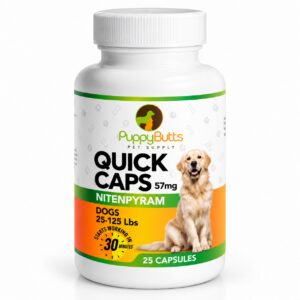 Nitenpyram capsules for dog flea treatment.