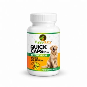 100 CAPSULES QUICK CAPS Nitenpyram 57mg for Dogs 25-125 lbs