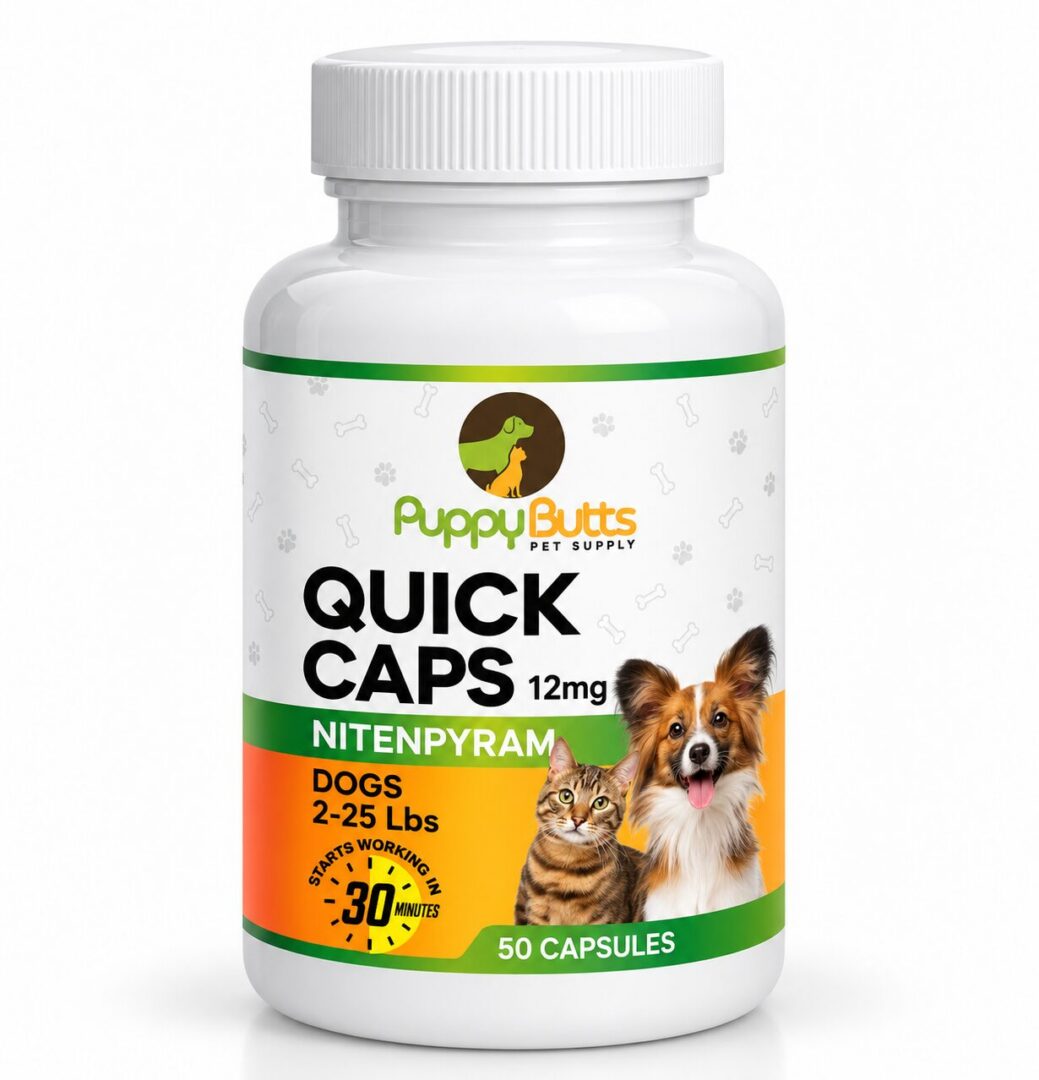 PuppyButts Quick Caps for dogs in bottle