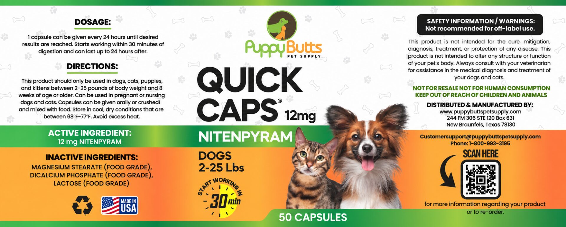 50 CAPSULES QUICK CAPS Nitenpyram 12 mg Cats and Dogs 2-25 lbs - Image 2