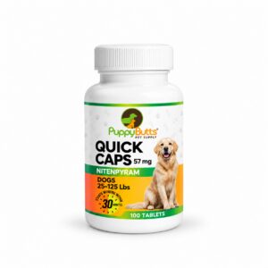 100 TABLETS QUICK CAPS Nitenpyram 57mg for Dogs 25-125 lbs
